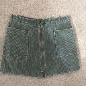 olive green corduroy mini skirt